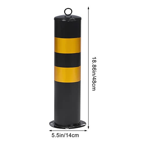ULTECHNOVO Safety Bollard Post Stainless Steel Parking Barrier Driveway Security Post Warning Column Road Barricade Yellow Bollards for Garage Parking Lot - Image 2