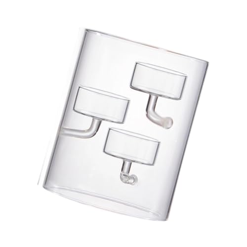 Geavonyg Bougeoir Chauffe-Plat À Plusieurs Niveaux en Verre Cylindrique Coupe-Vent Décors De Fêtes Mariage Élégants Accessoires Centres Table Pot Bougie Verre À Haute Teneur Borosilicate