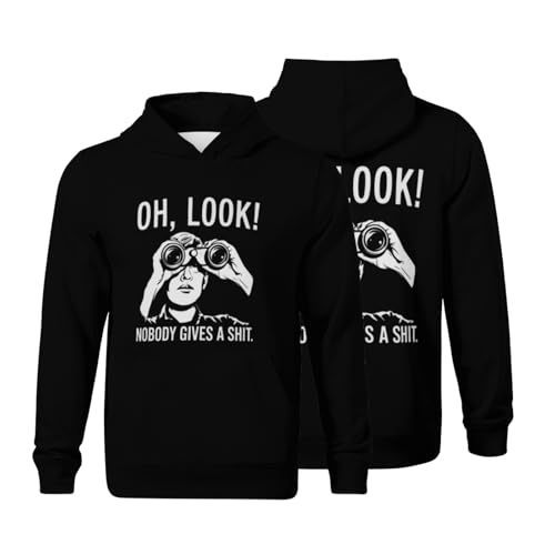 Kids Funny Oh Look Nobody Gives A Shit Sarcastic Sarcasm Boys Girls Lightweight Kangaroo Pocket Fleece Hoodies