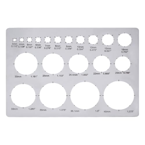 UNICRAFTALE Modèles de Cercles Métalliques Pochoirs Circulaires pour le Dessin Pochoir de Peinture Acier Inoxydable Règle Circulaire Traceurs de Cercles...