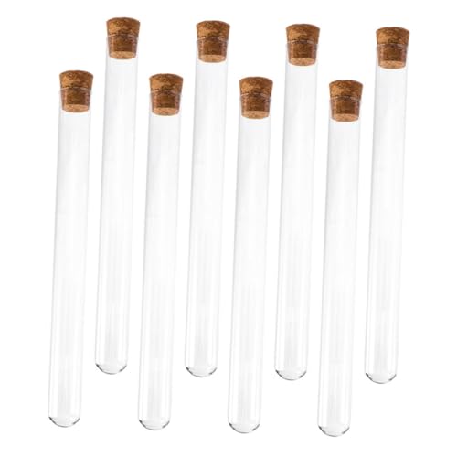 Ipetboom 8個耐熱ガラス試験管 平底 実験用 教育機器 高透明 化学実験用 教材