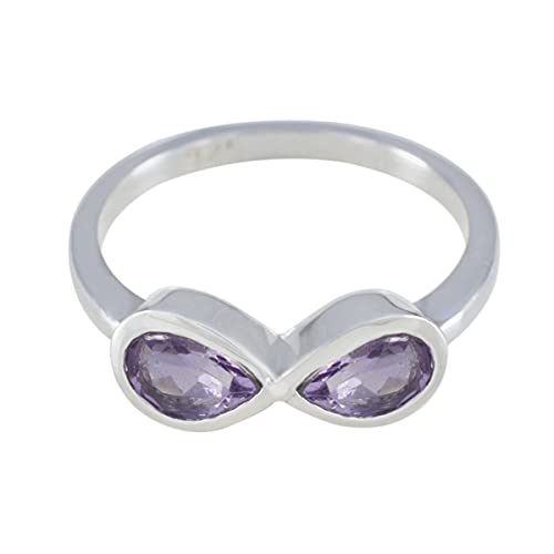 Bague améthyste argent 925 véritable, le cadeau d'anniversaire idéal pour fille