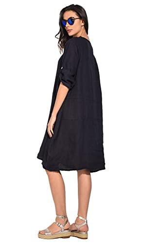 Robe décontractée marine Bonateks BFDRSN-100215-L pour femme en taille L