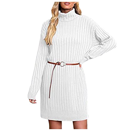 Robe pull décontractée col roulé pour femme active cherchant le confort