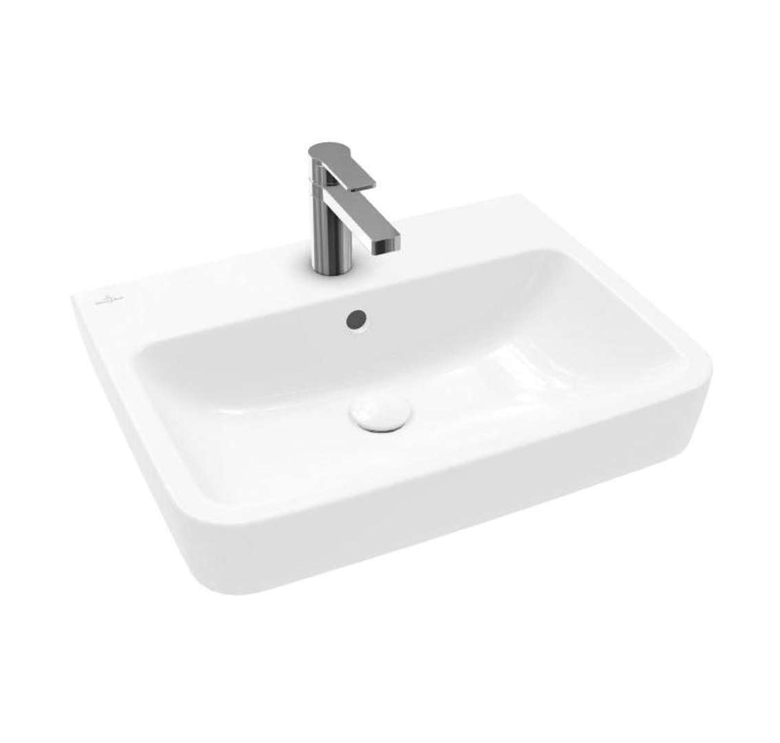 Villeroy & Boch O.Novo Waschtisch 60x46x17,5 cm Weiß - Moderner Keramik Waschtisch mit Wandmontage und Glänzender Oberfläche