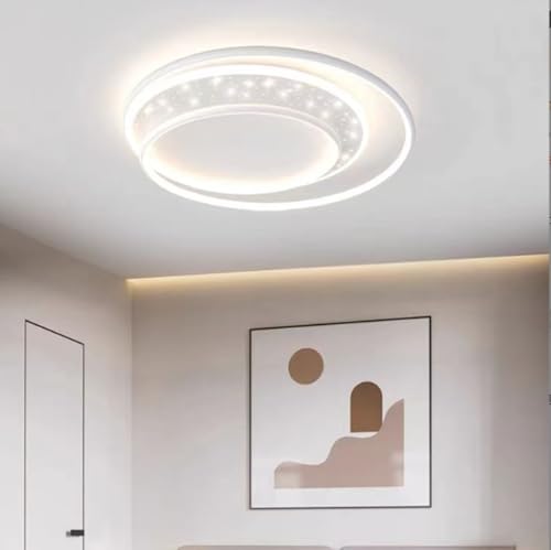 SXYSXYSXY Lámpara LED para techo de dormitorio con mando a distancia, 50 cm, minimalista y moderna, regulable 3000-6500 K lámpara creativa salón habitación infantil pasillo,blanca