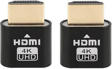 Amazon限定 仮想ディスプレイ ダミープラグ 4K60Hz対応 エミュレータ用 (HDMIブラック,2個)