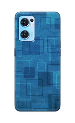 Image of Printed Hard Back Cover Case for Oppo Reno7 5G | Oppo Reno 7 5G Back Cover (Plain Azure Blue) -702