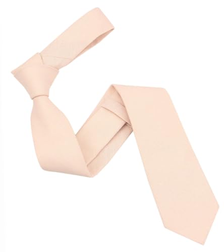 Image of Mens Solid Linen Ties - Regular Width Pattern Necktie for Men