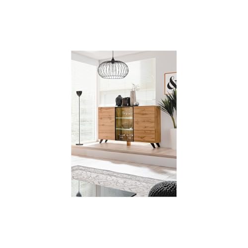 Buffet, Credenza Modello Tino + Led. Mobile In Stile Scandinavo. Credenza Di Design Per Il Tuo Soggiorno O Sala Da Pranzo. - 2