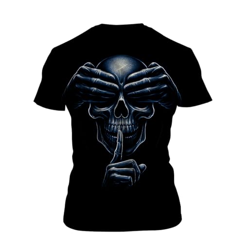 Blissboy Funny Skull Graphic T-Shirt Novelty Short Sleeve Crewneck Shirt