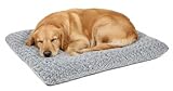Lafyette. - US Based, Washable Faux Fur Dog Bed, Deluxe Plush Dog Crate Bed, Comfy Kennel Pad, Anti-Slip Pet Sleeping Mat, Soft Cozy Mattress for Large, Medium, Small Size Breed Dogs, 35' x 23', Grey