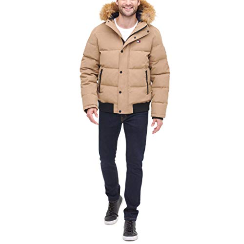 Image of Tommy Hilfiger Men's Arctic Cloth Quilted Snorkel Bomber Jacket (Standard and Big & Tall)