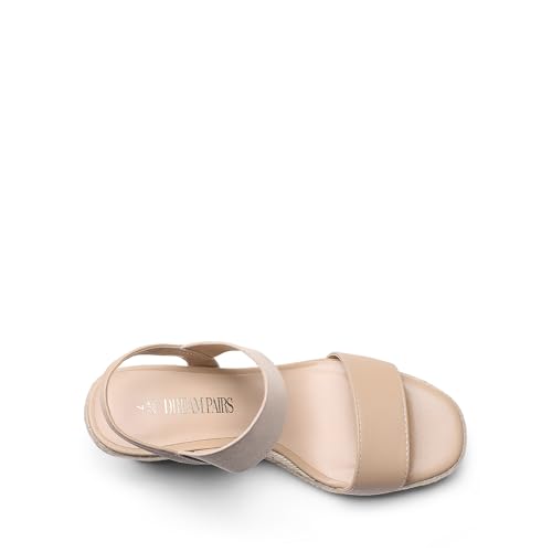 Image of DREAM PAIRS Womens Open Toe Espadrilles Dressy Platform Sandals Slip on Elastic Ankle Strap Wedges Sandals