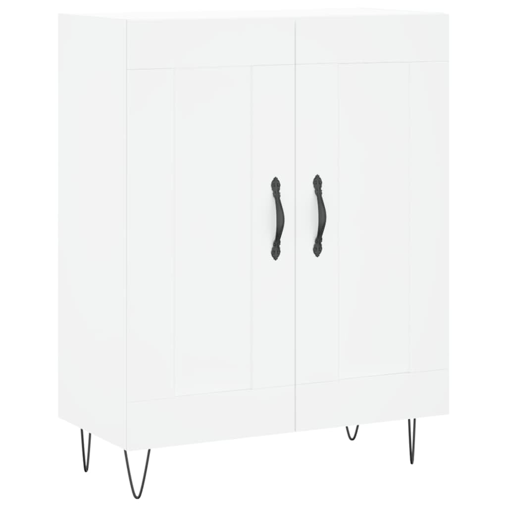 Credenza Bianca 69,5x34x180 cm in Legno Multistrato