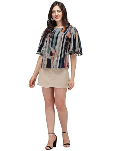 Image of DHRUVI Trendz Women's Rayon Block Print Regular Fit Top