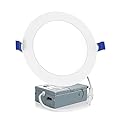 Meconard 1 Pack 6 Inch LED Recessed Ceiling Light, 2700K/3000K/3500K/4000K/5000K Selectable, Dimmable 12W=110W, 1050LM, IC Rated Can-Killer Downlights with Junction Box, ETL and Energy Star Listed