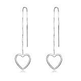 Earrings Heart Earrings 925 Sterling Silver Earrings for Women by Sterling Silver Chain White
