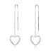 Earrings Heart Earrings 925 Sterling Silver Earrings for Women by Sterling Silver Chain White
