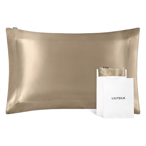 LILYSILK Oxford Silk Standard Pillowcase 19 Momme Charmeuse Pure Mulberry Silk Pillow...