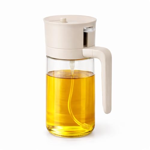 Image of Zollyss 2 in 1 Oil Dispenser and Sprayer, Glass Bottle with Fine Mist Spray Nozzle, Anti-Drip Pour Spout, Comfortable Handle Grip for Cooking and Salad (2 in 1 Oil Sprayer & Dispenser(600ml))