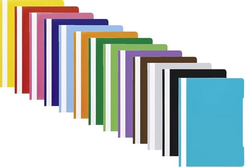 Brunnen Schnellhefter A4, Polypropylen, farblich sortiert, transparenter Deckblatt, (13 Farben | neue Sortierung, 13er Set)