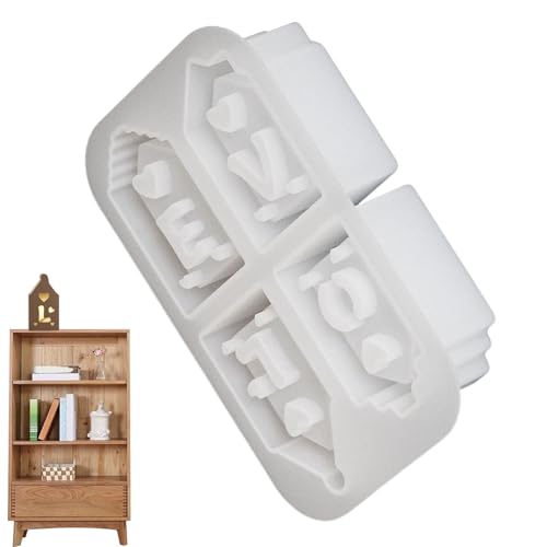 Molde De Jabón De La Casa De San Valentín, Molde De Silicona De Moldeo De Resina De Casa, Molde De Moldeo De Resina Romántico Love House, Herramienta De Decoración De Pastel De Hornear De 4 Cavidades