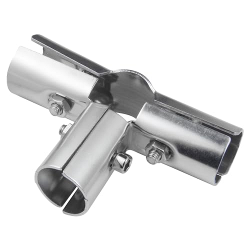Image of 2 Sets 1inch,4 way Pipe Clamp, 4-way Metal Connectors, for 4-Way Pipe Clamp end Rail Clamps (for 1 inch or 25MM OD, Silver)