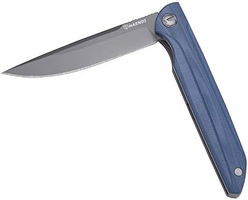 Harnds Assassin Titanium Folding Knife Outdoor Knife, Quick Opening Pocket Knife with Sandvik 14C28N Blade and G10 Handle with Secure Locking, 3.9oz 0.75'' Camping Knife (titanium+gray)