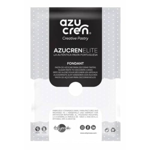 Azucren, Fondant para Decorar Pasteles, Galletas, Cupcakes o Tartas, Pasta de Azúcar Manejable, Sabor a Limón, Color Blanco, 100 G