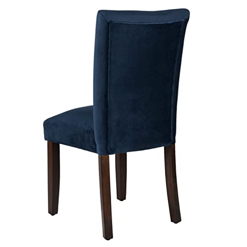 Image of HomePop Parsons Classic Upholstered Accent Dining Chair, Set of 2, Navy Velvet
