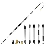 Buyplus Gutter Cleaner Tools from The Ground, Rain Gutter Cleaner Hose Attachment with Extension Poles Up to 8FT, Bendable Gutters Wand | 5 Spray Patterns, Perfect for Garden Hose