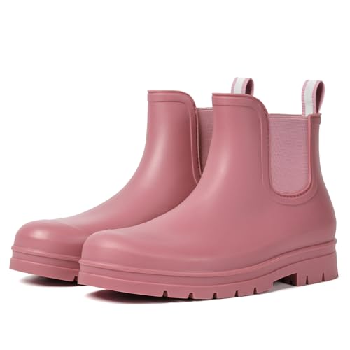 Image of Furuian Women's Ankle Rain Boots Waterproof Chelsea Rain Boots Rubber Boots Women Short Garden Boots Anti Slip Outdoor Lightweight Work Booties