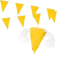 PATIKIL 407ft Wimpelbanner Flaggen, Warnflaggenbanner Sicherheitsflaggen Barrierezeichen zur Umzäunung von Verkehrssteuerungspartyveranstaltungen, 180 Flaggen Gelb