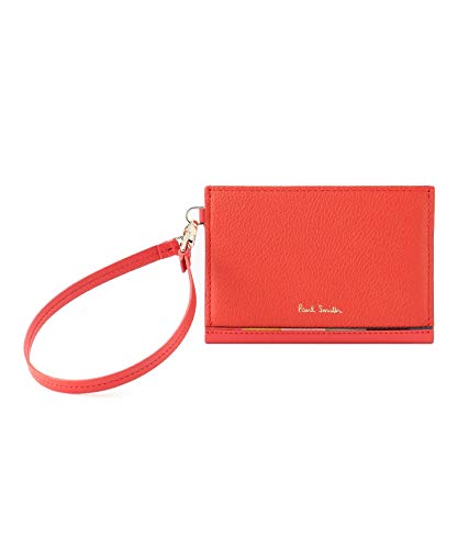 [ポールスミス] レイヤードストライプ パスケース IDケース ストラップ付き 薄型 定期入れ レディース純正化粧箱 ショップバッグ付き BPW140 (コーラル)