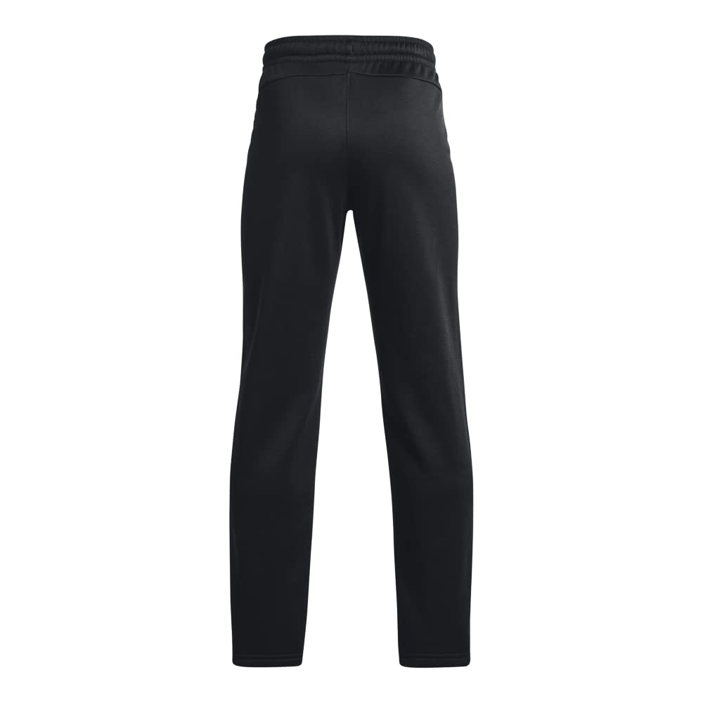 Under Armour Boys ArmourFleece Straight Leg Pant, (001) Black / / Black, Youth Large