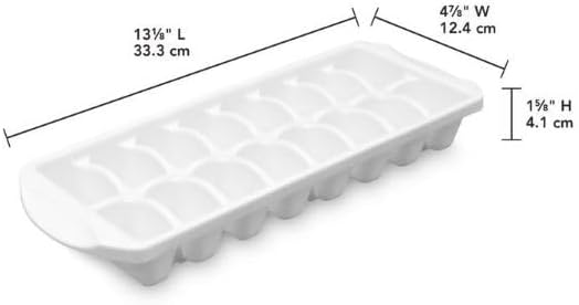 Ice Cube Tray Stackable (2 PACK),Twist cube release, Tray makes 16 ice cubes, Dishwasher Safe.