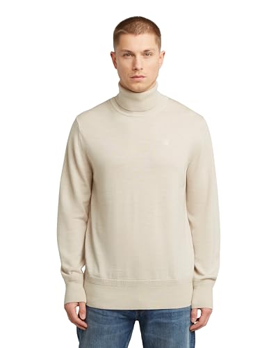 Image of G-STAR 8719965012981 Premium Core Turtle Knit Sweatshirt, White (Whitebait D27706-b692-1603), S, Men's, White (Whitebait D27706-b692-1603), S
