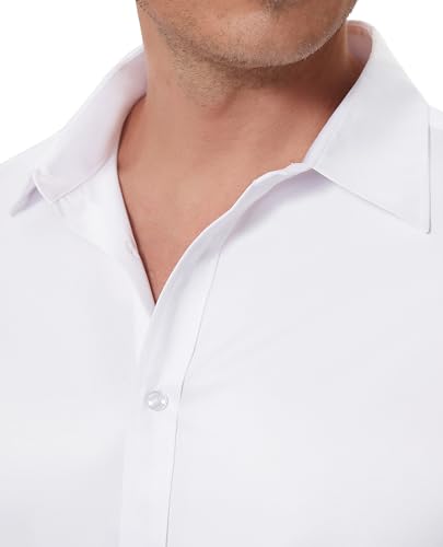 DEMEANOR Stain Sheild Dress Shirts for Men Dress Shirts Slim Fit Button Down Long Sleeve Dress Shirt Formal Business4