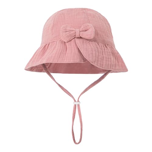 BOTCAM Buschhut Baby Einfarbig Baumwolle Schleife Sonnenhut Becken Hut 0 12 Monate Damen Hut Regen (Hot Pink, One Size) BOTCAM Buschhut Baby Einfarbig Baumwolle Schleife Sonnenhut Becken Hut 0 12 Monate Damen Hut Regen (Hot Pink, One Size)