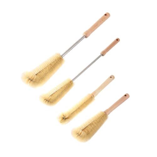 FOMIYES 1 Set 4pcs Bottle Brush Portable Brush Feeding Bottle Cleaning Brush Milk Bottle Cleaner Cleaning Brush for Straws Straw Cleaner Brush Water Bottle Cleaner Cup Scrubber Wooden