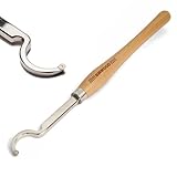 Hollowing Tool Overall length 22 1/2' Carbide Tipped Large Curved For Woodturning，Beech handle length: 15 1/2', Tool bar length: 7', with 8.9 * 2mm-30°TCT ROUND BLADE