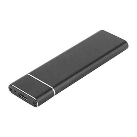 M.2 SSD Hard Disk Enclosure, Aluminum M2 SATA NGFF to USB Type C Adapter 6Gbps B-Key Hard Drive External Case for 2230 2242 2260 2280 Support UASP with USB Type C to USB A Cable-Black Cover