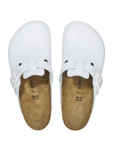 Miniatura 2 de Birkenstock Zuecos De Piel Boston Pro - Zapatos Profesionales Certificados De Alta Calidad Para Medicina, Gastronomía Y Servicio, Blanco, 45 Eu Estrecho