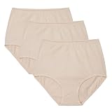 Vanity Fair Women's Perfectly Yours Classic Cotton Full Brief Panties, Cotton Underwear, 3 Pack, Fawn Multi, Size 10