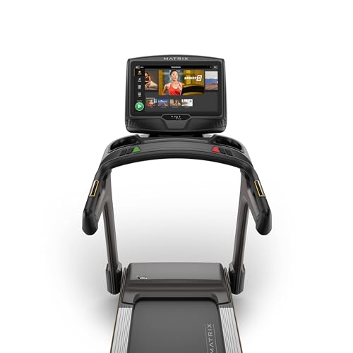 Image of Matrix Fitness T50 Treadmill with XUR | 22 inch Touchscreen (WiFi+BT+HDMI) | Club-Quality Treadmill for Running, 5K & Marathon | Heavy-Duty Frame, Extra-Thick 20 inchx60 inch Deck, Industrial Cushioning