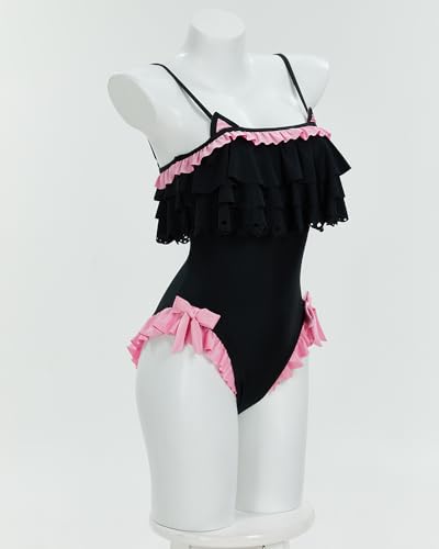 Maillot de bain Haikyuu noir opaque taille M pour masquer les imperfections - 3
