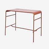 table basse gigogne metal dore Traitement antirouille sweeek - Table Haute de Jardin métal 4 Places. Terracotta. 120 x 70 x 95cm