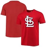 47 Brand MLB Men's Team Color Imprint Primary Logo Short Sleeve Baseball T-Shirt - St. Louis Cardinals - Red - X-Large