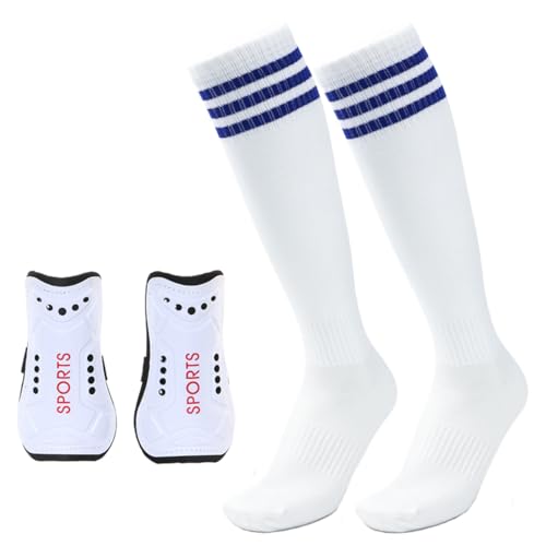 Calcetines de fútbol para niños y niñas, calcetines de fútbol para niños, calcetines de fútbol para niñas, accesorios de fútbol para niños y niñas, Blanco, Large